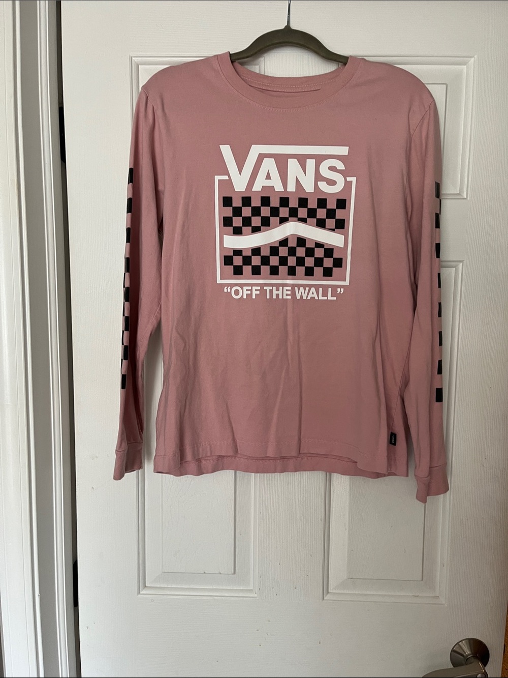 Vans Pink Checkerboard Long Sleeve Tee